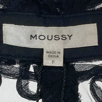MOUSSY マウジー RIBBON TULLE シャツ ブラック sizeF 瑞穂店