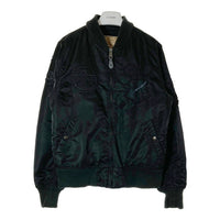 ALPHA INDUSTRIES アルファインダストリーズ TA0114-001 同色ワッペン刺繍 MA-1 フライトジャケット ブラック sizeXL 瑞穂店