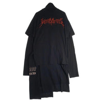 VETEMENTS ヴェトモン 16AW Skull Layered T-Sshirts Dress スカルレイヤード Tシャツ ドレス ブラック WF17DR4 Size L 福生店