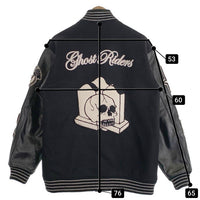 EVOKE イヴォーク マスターピース Ghost Rider 袖レザー アワードジャケット スタジャン フルデコ ブラック Size XL 福生店