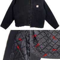 Carhartt WIP カーハートワークインプログレス OG DETROIT JACKET デトロイトジャケット ダック地 内キルティング ブラック 5 I035614.00E Size S 福生店