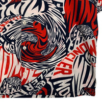 MONCLER モンクレール CAMICIA SHIRTS 総柄プリント ショートスリーブシャツ 袖ワッペン ホワイト レッド ネイビー Size L 福生店