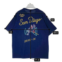 AVIREX アヴィレックス ネオン管 バックプリント Tシャツ ネイビー sizeXL 瑞穂店