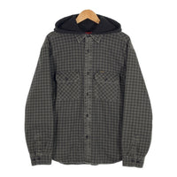 SUPREME シュプリーム 22AW Houndstooth Flannel Hooded Shirt ハウンズトゥース フランネル フーデッドシャツ ブラック 内サーマル Size M 福生店