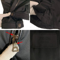 PRADA プラダ ライダースジャケット トリアセテート パイピング ブラック UGW845 Size 48 福生店