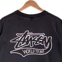 80's 90's STUSSY ステューシー WORLD TRIBE 半袖 Tシャツ ブラック USA製 Size XL 福生店
