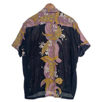 80's STUSSY ステューシー オープンカラーレーヨンシャツ アロハ ハワイアン 半袖 ブラック USA製 黒タグ Size S 福生店