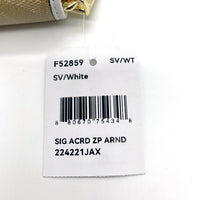 COACH コーチ F52859 シグネチャー PVCレザー ラウンドファスナーウォレット 長財布 ホワイト カーキ 福生店
