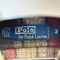 Polo Ralph Lauren ポロラルフローレン USA製 シャツジャケット ガンパッチ エルボーパッチ ブラウン sizeM 瑞穂店