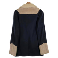Maison Martin Margiera 10 メゾンマルタンマルジェラ 11AW ウール ムートン切替 ダブルブレスト コート ネイビー ベージュ Size 44 福生店