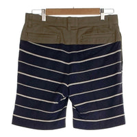 sacai サカイ 13SS Border short pants ボーダーショートパンツ コットン チノ切替 ネイビー 13-00407M Size 1 福生店