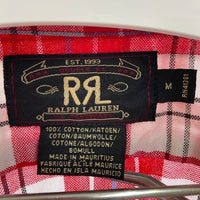 RRL ダブルアールエル 90's 三ツ星タグ ボックスカット チェック 半袖 ワークシャツ レッド sizeM 瑞穂店