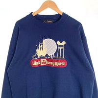 90's Disney Originals ディズニー Walt Disney World 刺繡 クルーネックスウェットトレーナー ネイビー USA製 Size L-XL 福生店