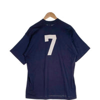 90's majestic マジェスティック Newyork Yankees ニューヨークヤンキース チームロゴ プリント #7 半袖 Tシャツ ネイビー USA製 Size L相当 福生店