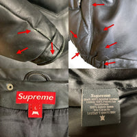 SUPREME シュプリーム 05AW Leather Down Jacket レザーダウンジャケット ブラック ファー Size L 福生店