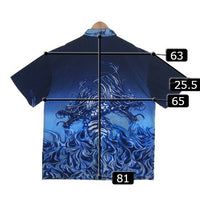 US古着 AMPLIFY 総柄 プリント 半袖シャツ ドラゴン Size XXL 福生店
