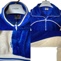LEVI'S リーバイス TALONジップ 80s オリンピック ベロアジャケット ブルー×ホワイト size-※フロント・右袖汚れ有★ 瑞穂店