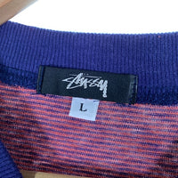 80's STUSSY ステューシー ボーダー ポケット ロングスリーブTシャツ ボルドー ネイビー USA製 黒タグ Size L 福生店