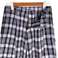 80's STUSSY ステューシー コットン チェック柄 1タック ロングパンツ グレー ブラック USA製 黒タグ Size 29 福生店