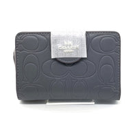 COACH コーチ CM241 ミディアム コーナー ジップ ウォレット・シグネチャー 二つ折り財布 グレー 福生店