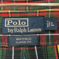 Polo Ralph Lauren ポロラルフローレン WHITFIELD CLASSIC FIT 長袖シャツ チェック グリーン×レッド sizeL 瑞穂店