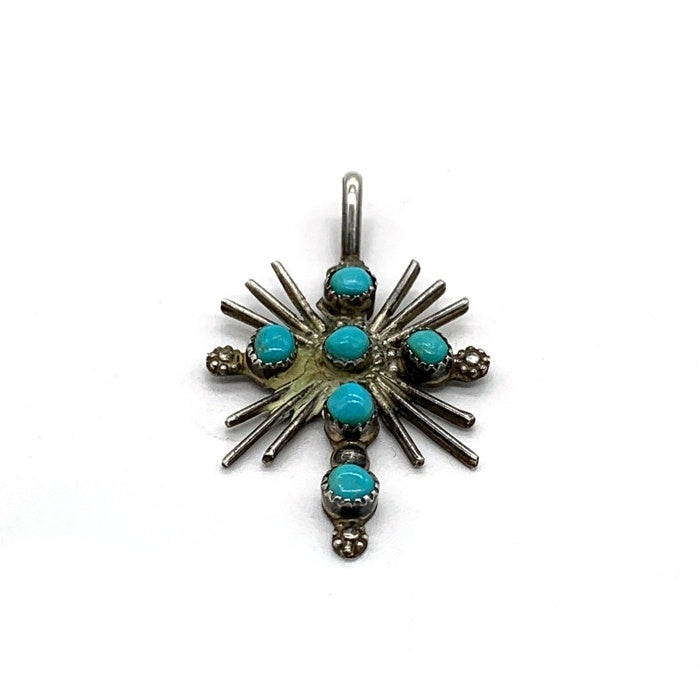 ズニ族 ターコイズ クロス ペンダントトップ シルバー 刻印なし 福生店