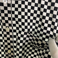 CORE FIGHTER コアファイター チェッカーフラッグ ボタンダウン 半袖 コットンシャツ ブラック ホワイト Size M 福生店