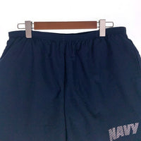 U.S.Navy new balance ニューバランス トレーニングショーツ ショートパンツ ネイビー リフレクタープリント USA製 Size XL 福生店