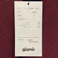 glamb グラム 袖フェイクレザー ウールスタジャン ダブル GB15WT/JKT11 バーガンディー Size 4 瑞穂店