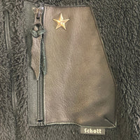 schott ショット 3182006 LEATHER POCKET RETROPILE JACKET レザー ポケット レトロパイル ジャケット ボア フリース ブラック sizeL 瑞穂店