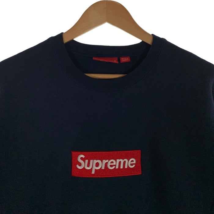 SUPREME シュプリーム 15AW Box Logo Crewneck ボックスロゴ クルーネック スウェットトレーナー ネイビー 赤ボックス  Size M 福生店