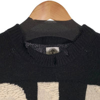 SAINT Mxxxxxx セントマイケル 22AW CLF MEN KNIT ウールニットセーター ブラック ダメージ加工 SM-A22-0000-033 Size S 福生店
