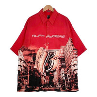 RUFF RYDER ラフライダース 総柄プリント 半袖シャツ レッド ポリエステル Size XL 福生店
