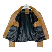 Curphey Leathe カーフィーレザー カウハイド ショールカラー コサックジャケット ベージュ size36 瑞穂店
