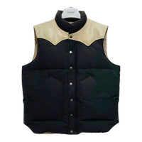 SUGAR CANE シュガーケーン SC11597 レザーヨーク ダウンベスト ブラック ベージュ Size L 瑞穂店