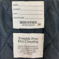 HOUSTON ヒューストン バック刺繍 スタジャン グレー×ネイビー size38※背面シミ・リブ毛玉あり 瑞穂店