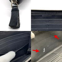 BALENCIAGA バレンシアガ ラウンドファスナー レザーウォレット 長財布 ブラック 661935 福生店