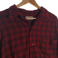 60's Sandy Mac Donald サンディマクドナルド オープンカラーフランネルチェックシャツ レッド Size L 福生店