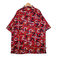 PLATINUM FUBU プラチナム フブ プリント 半袖シャツ レッド ポリエステル Size XL 福生店