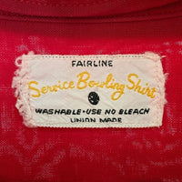 Service Bowling Shirt サービスボウリングシャツ 60's チェーン刺繍 ボウリングシャツ レッド size- 瑞穂店