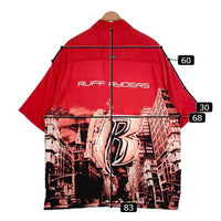 RUFF RYDER ラフライダース 総柄プリント 半袖シャツ レッド ポリエステル Size XL 福生店