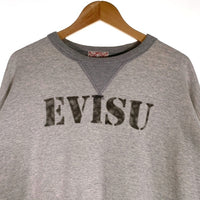 EVISU エヴィス 両V ステンシル クルーネックスウェットトレーナー グレー Size 42 福生店