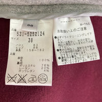 ADORE アドーア 531-5252124 ウール ノーカラー コート グレー size38 瑞穂店