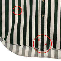 TOMMY HILFIGER トミーヒルフィガー ストライプ ボタンダウンシャツ ホワイト グリーン Size L 福生店