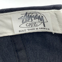 90's STUSSY ステューシー CAPZ 8ボール刺繡 6パネルキャップ スナップバック ブラック ホワイト オールド 白タグ USA製 福生店