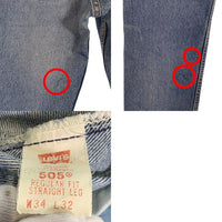 90's Levi's リーバイス 40505-0215 テーパードデニムパンツ ジーンズ インディゴ USA製 94年 Size 34×32 福生店