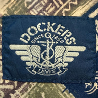 DOCKERS ドッカーズ 総柄 半袖シャツ ブラウン sizeM 瑞穂店