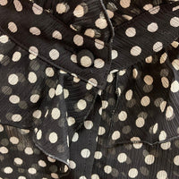 LOULOU WILLOUGHBY ルルウイルビー 212020-13 長袖ボウタイブラウス ドット ブラック size02 瑞穂店