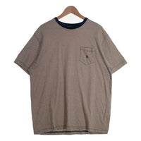 90's Ralph Lauren ラルフローレン ボーダーポケットTシャツ ブラック アイボリー 香港製 Size XL 福生店