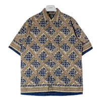 DOCKERS ドッカーズ 総柄 半袖シャツ ブラウン sizeM 瑞穂店